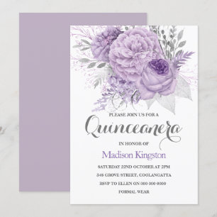Convite para o Partido Quinceanera da Lavanda Silv