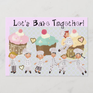 Convite para o Pequeno Partido Baking de Chef 5x7