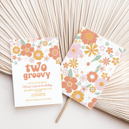 Convite para o primeiro aniversário de dois Groovy