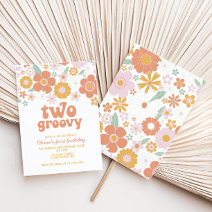 Convite para o primeiro aniversário de dois Groovy