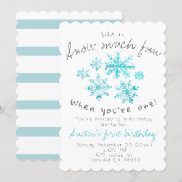 Convite para o primeiro aniversário de floco de ne