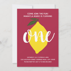 Convite para o primeiro aniversário de Lemon // Di