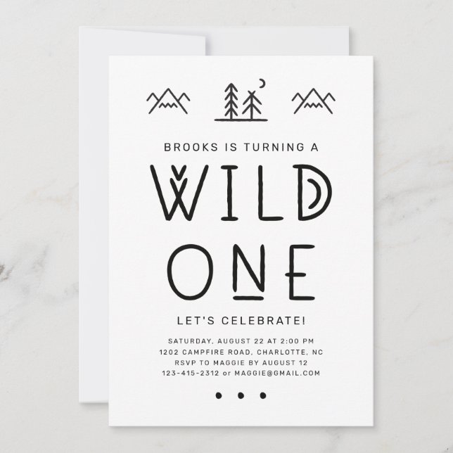 Convite para o Primeiro Aniversário do Wild One (Frente)