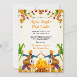 Convite para o Primeiro Lohri do Bebê, Cartão de L
