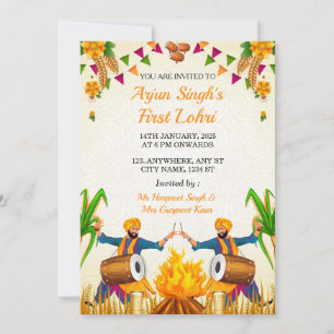 Convite para o Primeiro Lohri do Bebê, Cartão de L