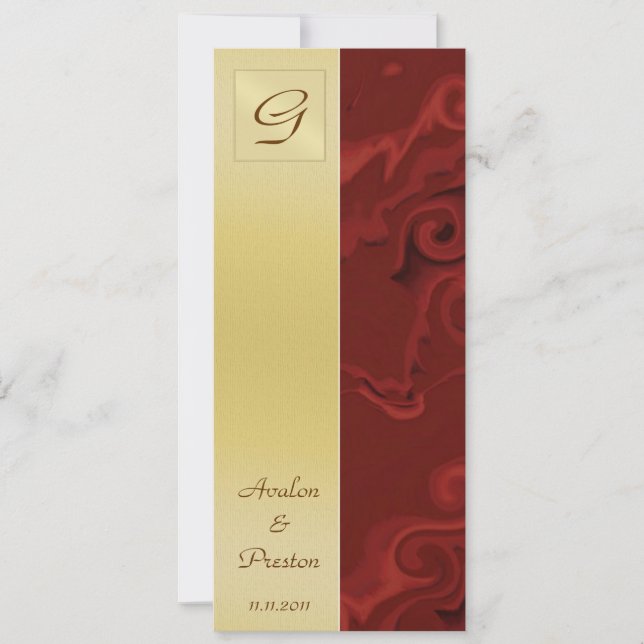 Convite para o Programa de Casamento de Anéis Verm (Frente)