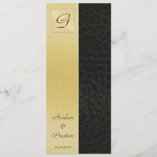 Convite para o Programa de Casamento de Couro Negr