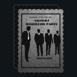 Convite para o Quic Black & Silver Bachelor Party<br><div class="desc">*Personalize com seu texto.</div>