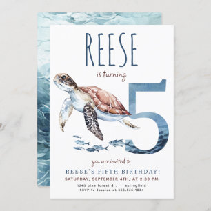 Convite para o Quinto Aniversário de Tartaruga Mar