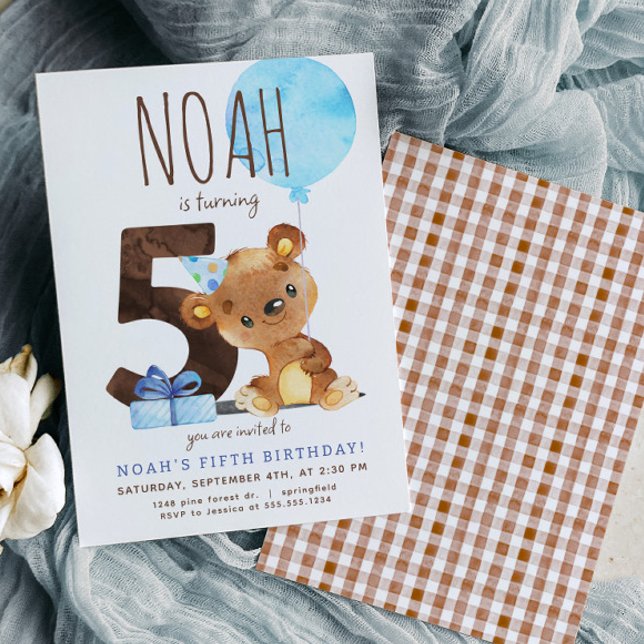 Convite para o quinto aniversário do urso (Criador carregado)