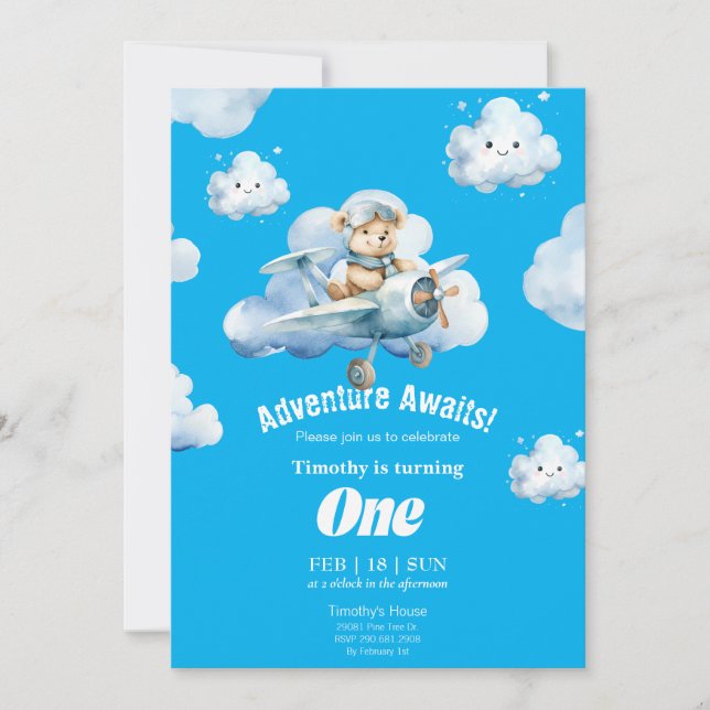 Convite para o Safari Aéreo do Primeiro Aniversári (Frente)