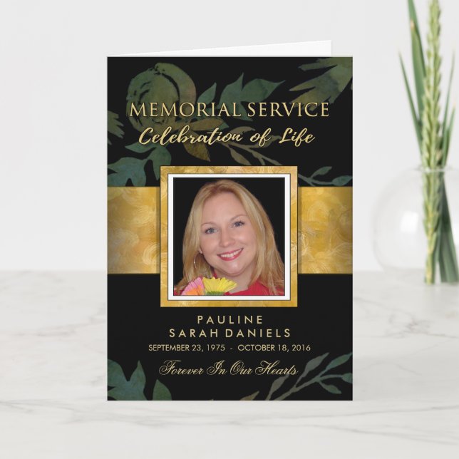 Convite para o Serviço Elegante de Rosa Preto e Do (Frente)