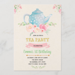 Convite para o tema de aniversário de chá