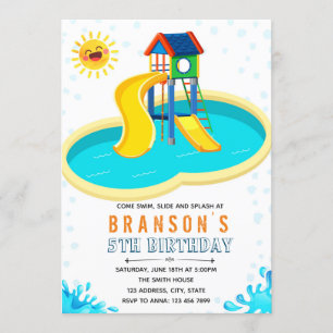 Convite para o tema de aniversário do parque aquát