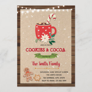 convite para o tema de natal cacau e biscoitos