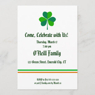 Convite para o tema irlandês