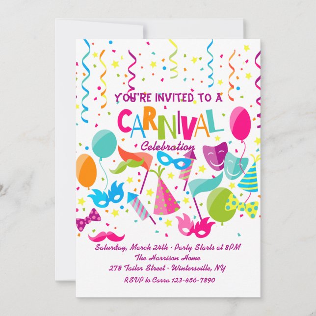 Convite para o Tempo de Carnaval (Frente)