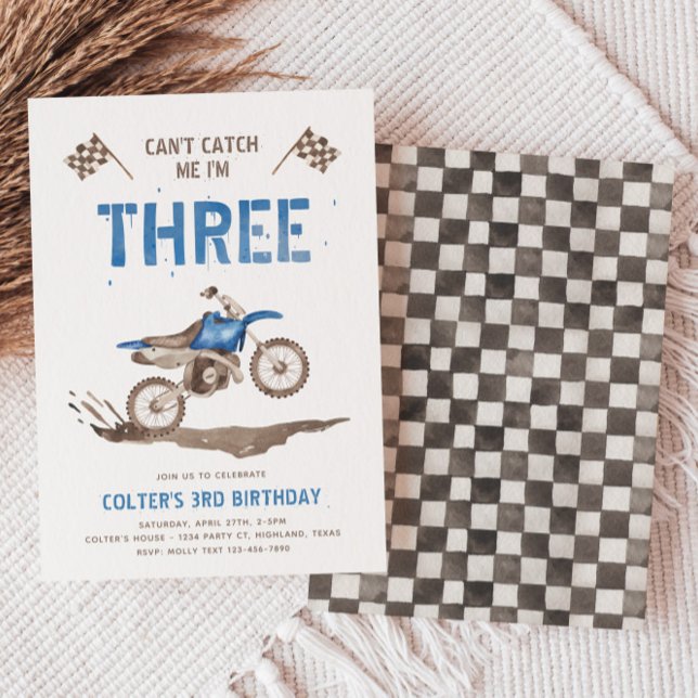 Convite para o terceiro aniversário da Dirt Bike (Criador carregado)