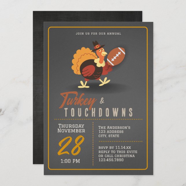 Convite para o Turkey Bowl do Peru e Touchdowns (Frente/Verso)