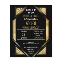 Convite para Ouro de Casamento de Arte Orçamental