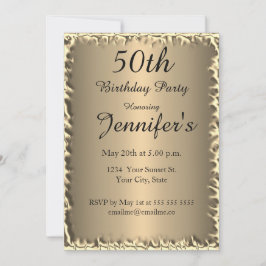 Convite para ouro de Festa de aniversário 50
