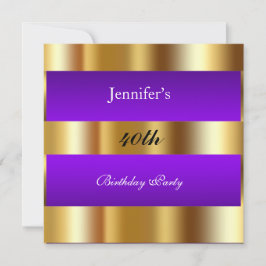 Convite para ouro de Festa de aniversário Dourada