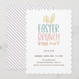 Convite Para Ouvidos Da Caça De Ovo De Brunch pásc