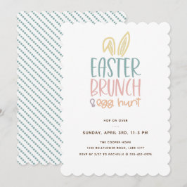 Convite Para Ouvidos Da Caça De Ovo De Brunch pásc