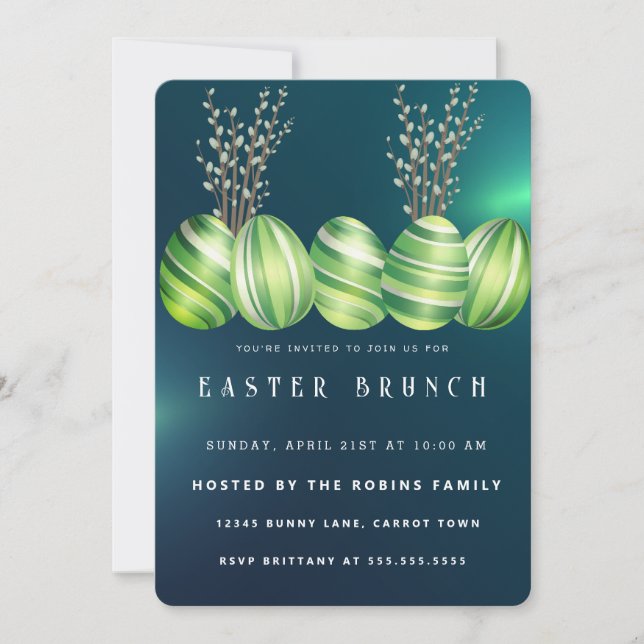 Convite para Ovos de Páscoa Marble (Frente)