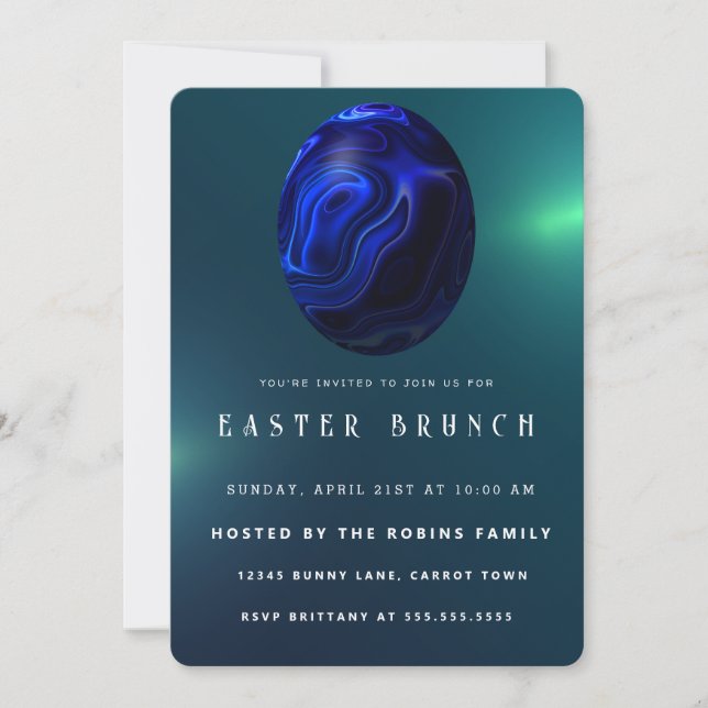 Convite para Ovos de Páscoa Marble (Frente)