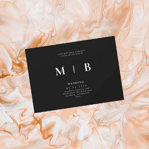 Convite para Pais B/W de Monograma Simples e Sonor