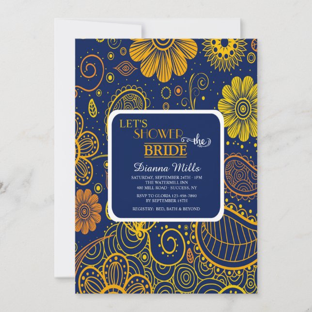 Convite para Paisley e Flores (Frente)