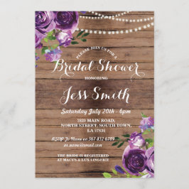 Convite Para Palavras De Flores Roxas De Chá de pa