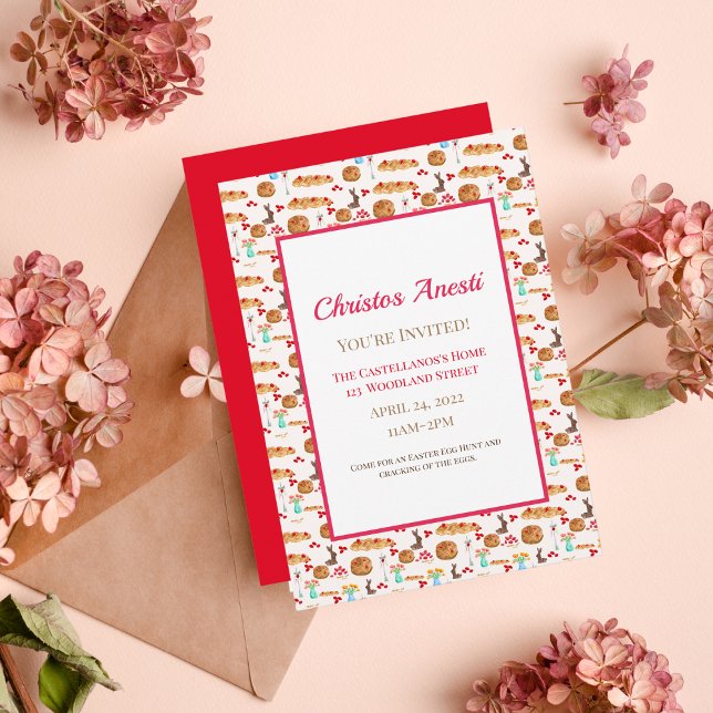 Convite para Pão de Tsoureki, Felz pascoa de Aquar (Elevate your Easter gathering with authentic Greek supplies!)