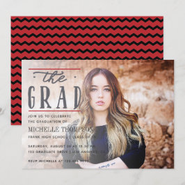 Convite para Partido do Formando Chevron a Preto e