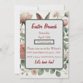 Convite para Páscoa de Pastel Floral Elegante