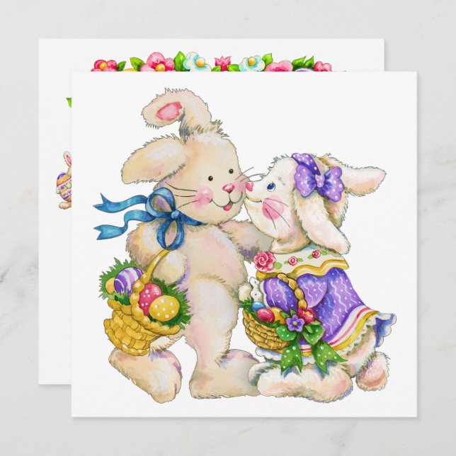 Convite para Páscoa de precioso (Caça de Ovo?) (Frente/Verso)