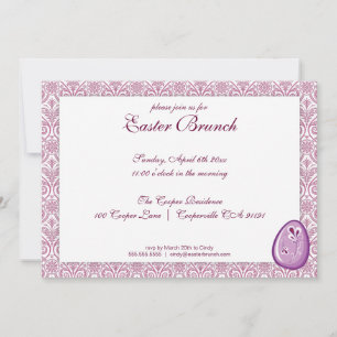 Convite para Páscoa Elegante Roxo Brunch