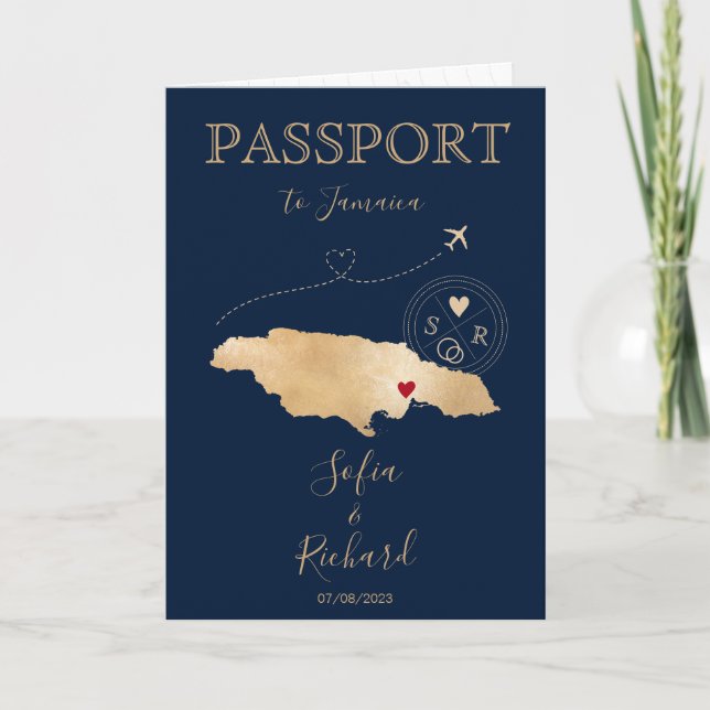 Convite para Passaporte de Destino de Casamento da (Frente)