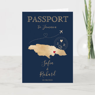 Convite para Passaporte de Destino de Casamento da