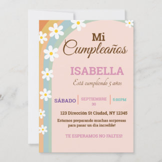 Convite para Pastel Birthday Deisy Flower