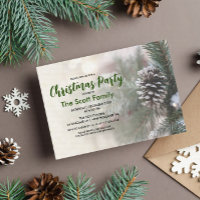 Convite para Pine Cone de Férias de Natal