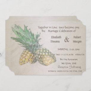 Convite para Pineapple de Casamento de Praia