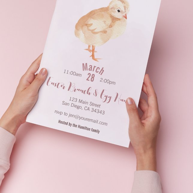 Convite para pintinho de Brunch e Caça de Ovo (Criador carregado)