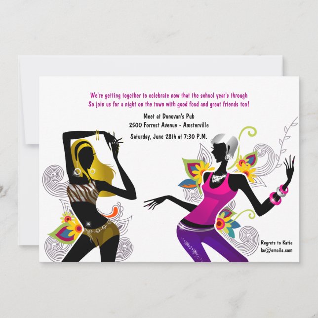 Convite para Pintinhos de Sizzling (Frente)