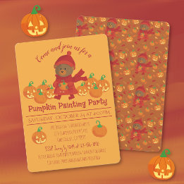 Convite para Pintura/Gravura de Abóbora de Hallowe