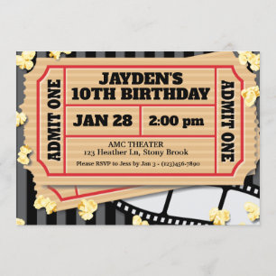 Convite para pipoca de filme