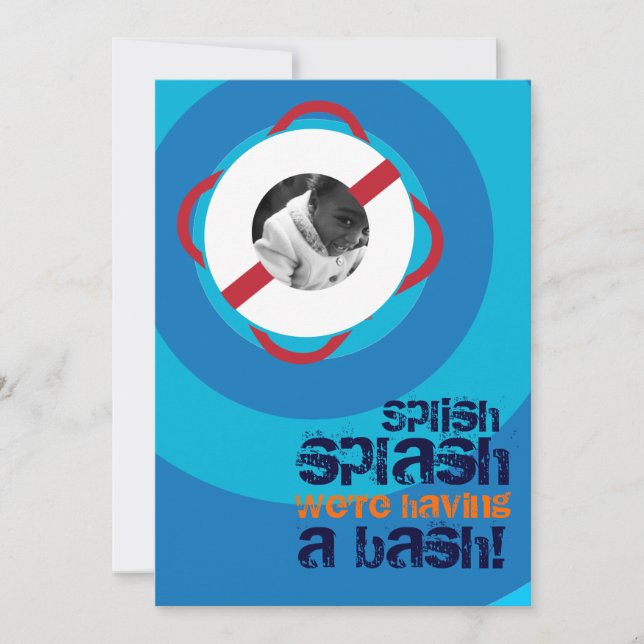 Convite para Piscina Festa e Praia (Frente)