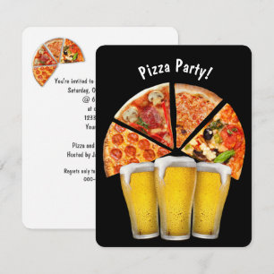 Convite para Pizza Party e Cerveja
