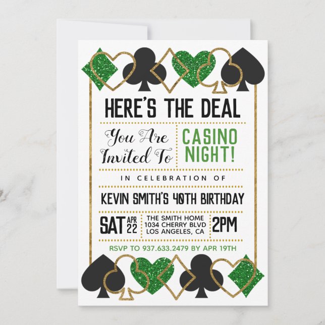 Convite para Poker Casino (Frente)